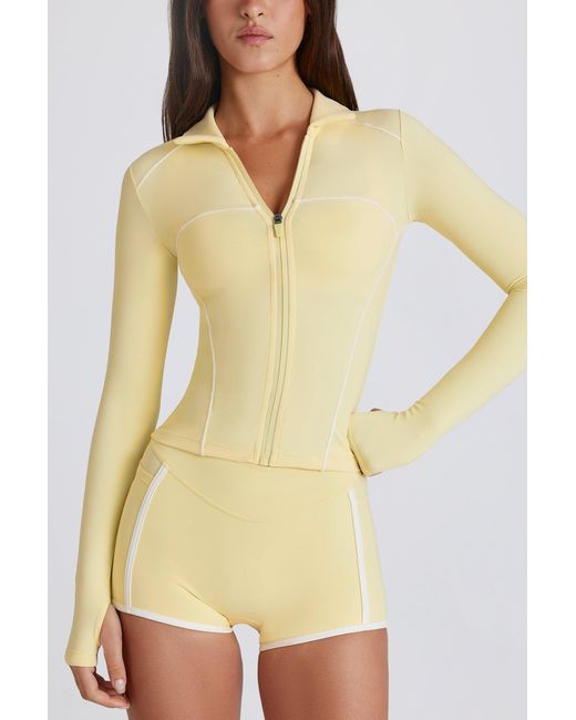 BO+TEE Yellow Soft Active Contrast Zip-Up Jacket