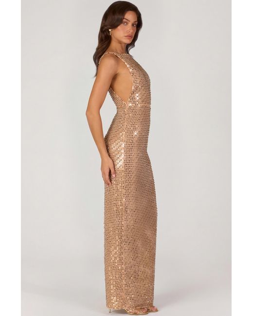 Oh Polly Metallic Embellished Maxi Dress