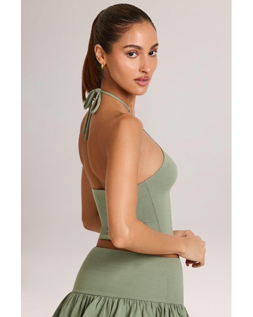 Oh Polly Green Modal Halterneck Top