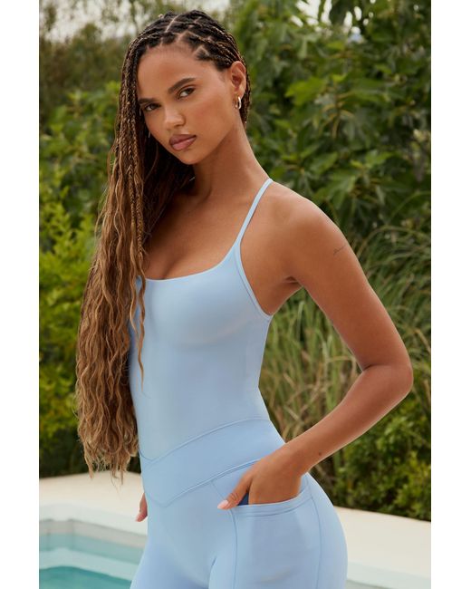 BO+TEE Blue Cut-Out Bodysuit