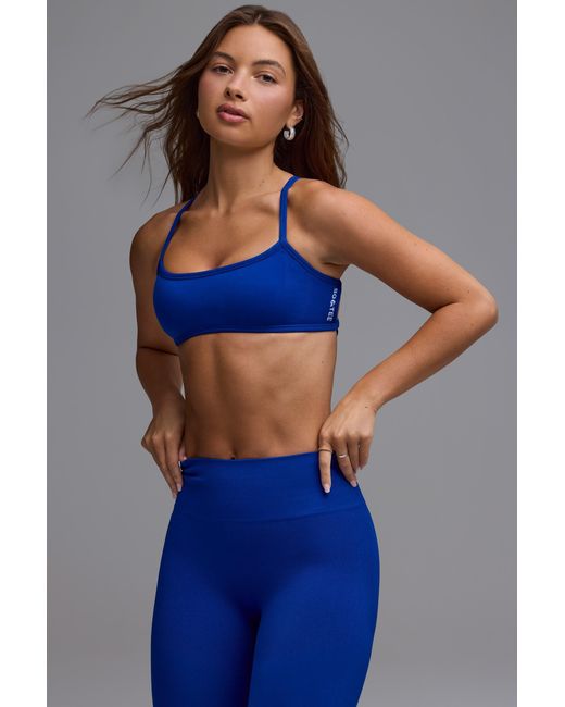 BO+TEE Blue Define Luxe Multiway Open-Back Sports Bra