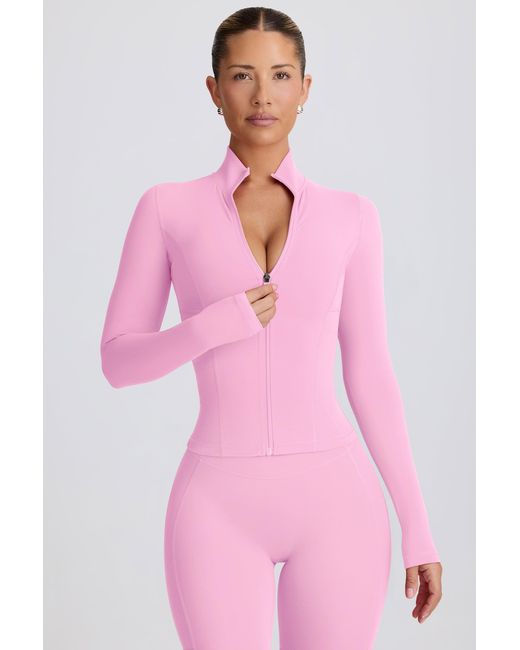 Women's Pink Soft Active Zip-Up Jacket