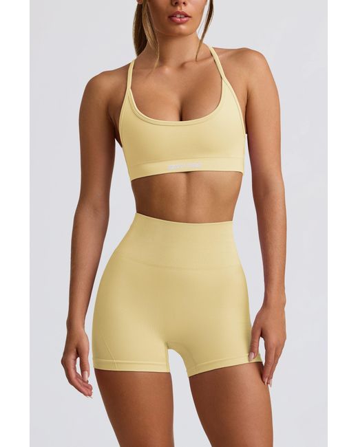 BO+TEE Yellow Super Sculpt Seamless Mini Shorts