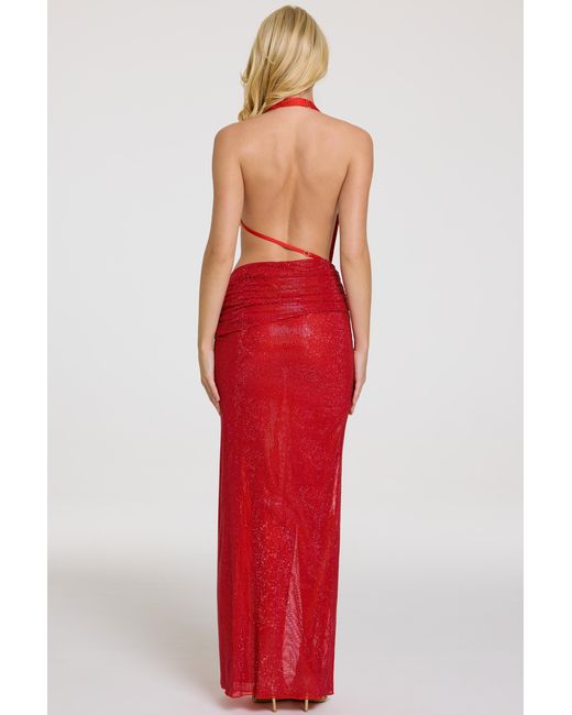 Oh Polly Red Embellished Maxi Dress