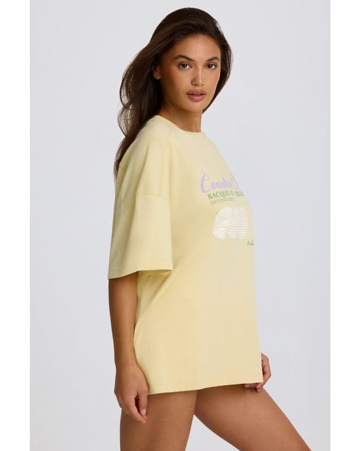 BO+TEE Yellow Oversized Graphic T-Shirt