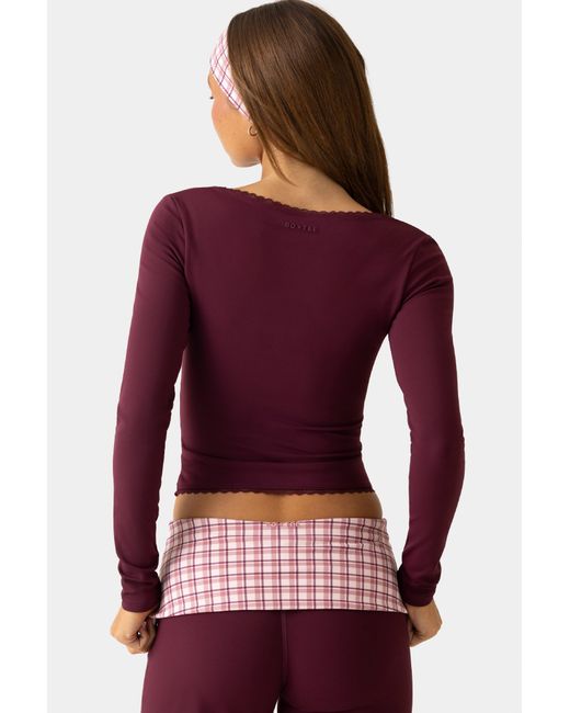 BO+TEE Red Soft Active Long-Sleeve Top