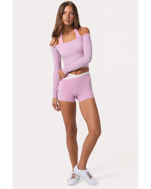 BO+TEE Pink Soft Jersey Off-Shoulder Top