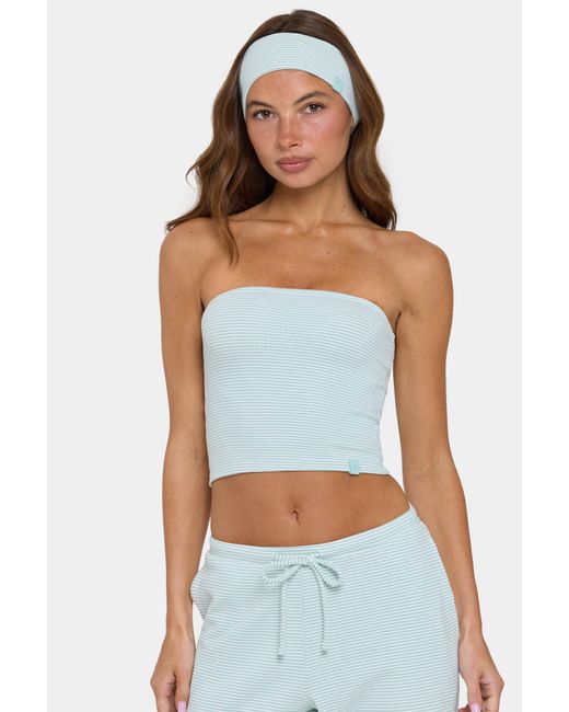 BO+TEE Green Ribbed Jersey Bandeau Top
