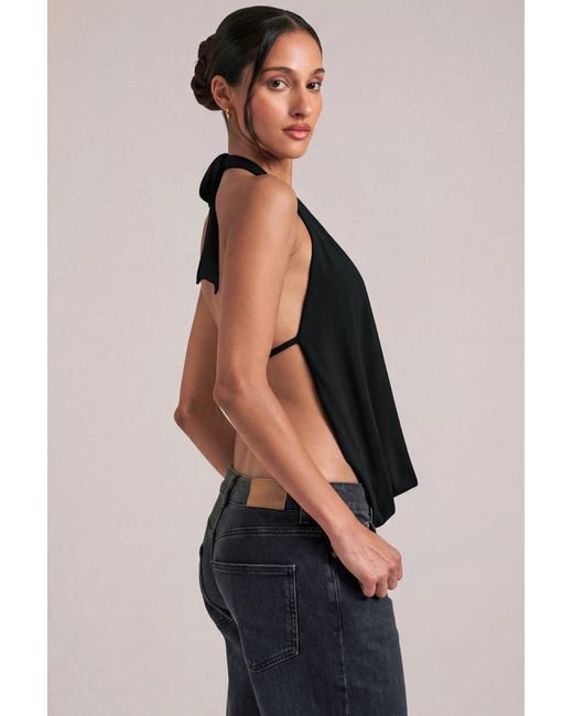Oh Polly Black Draped Cowl Top