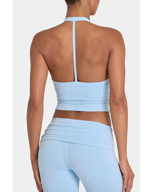 BO+TEE Blue Buttercloud Crop Tank Top
