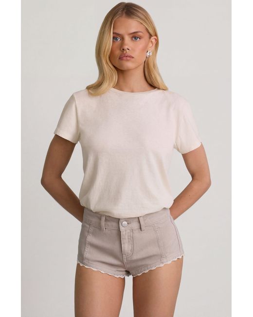 Oh Polly White Low-Rise Hot Pants