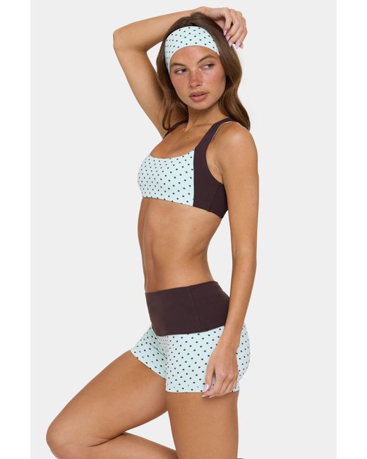 BO+TEE Green Soft Active Foldover Mini Shorts