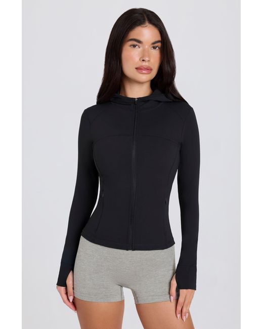 BO+TEE Black Soft Active Hooded Mid-Layer Jacket