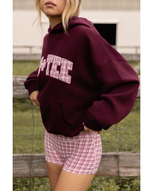 BO+TEE Red Oversized Applique Hoodie