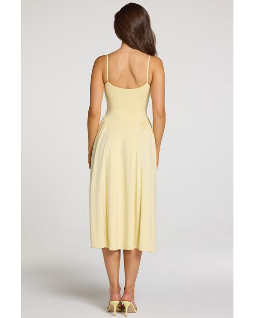 Oh Polly Yellow Modal Lace-Trim Midaxi Dress
