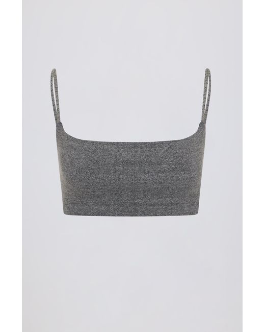 BO+TEE Gray Square-Neck Bralette
