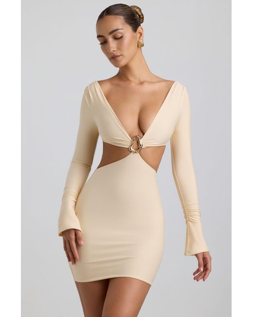 Oh Polly White Cut-Out Hardware Detail Mini Dress