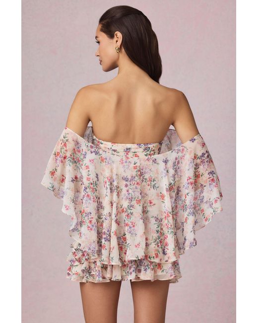 Oh Polly Multicolor Off-Shoulder Ruffled Mini Dress