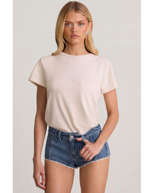 Oh Polly Blue Low-Rise Hot Pants