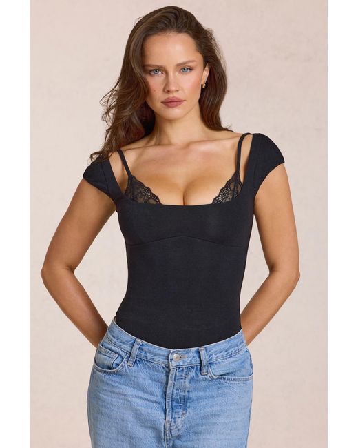 Oh Polly Black Modal Bodysuit
