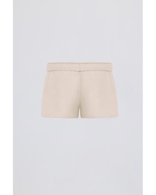 BO+TEE Natural Brushed Jersey Elasticated Mini Shorts