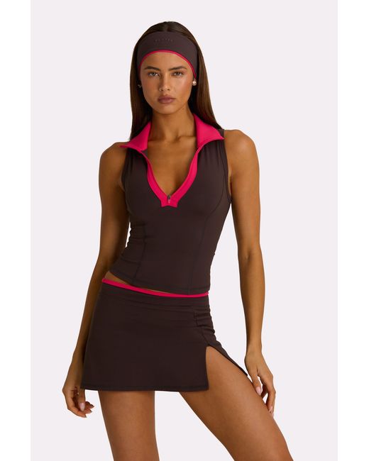 BO+TEE Brown Soft Active Collared Tank Top