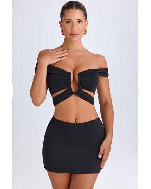 Oh Polly Black Mid-Rise Micro Mini Skirt