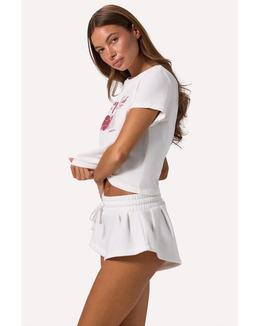 BO+TEE White Cropped Graphic T-Shirt
