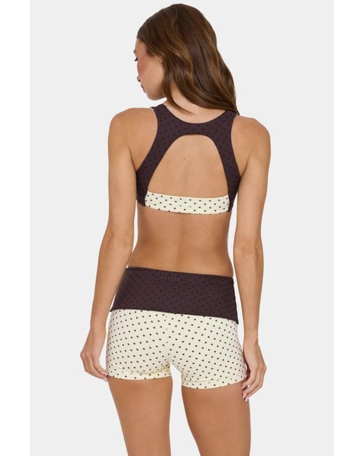 BO+TEE Yellow Soft Active Foldover Mini Shorts