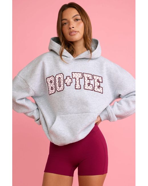 BO+TEE Gray Oversized Applique Hoodie