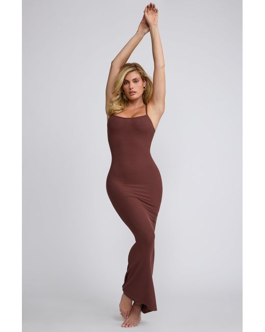 Oh Polly Brown Modal Scoop-Neck Maxi Dress
