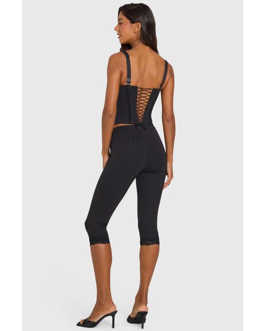Oh Polly Black Ponte Capri Leggings