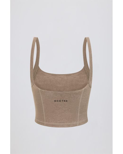 BO+TEE Brown Cropped Tank Top
