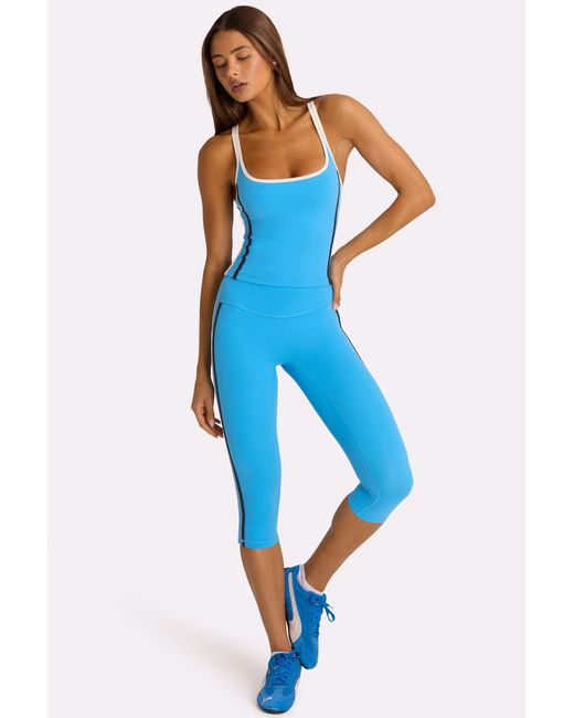 BO+TEE Blue Soft Active Capri Leggings
