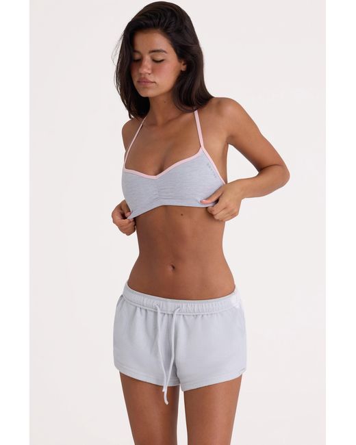 BO+TEE Gray Brushed Jersey Elasticated Mini Shorts