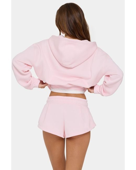 BO+TEE Pink Mid-Rise Mini Shorts