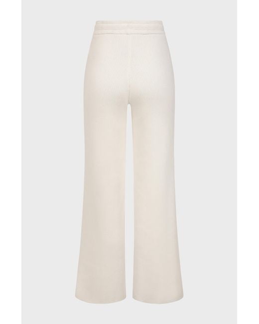 BO+TEE White Ribbed Knit Wide-Leg Joggers