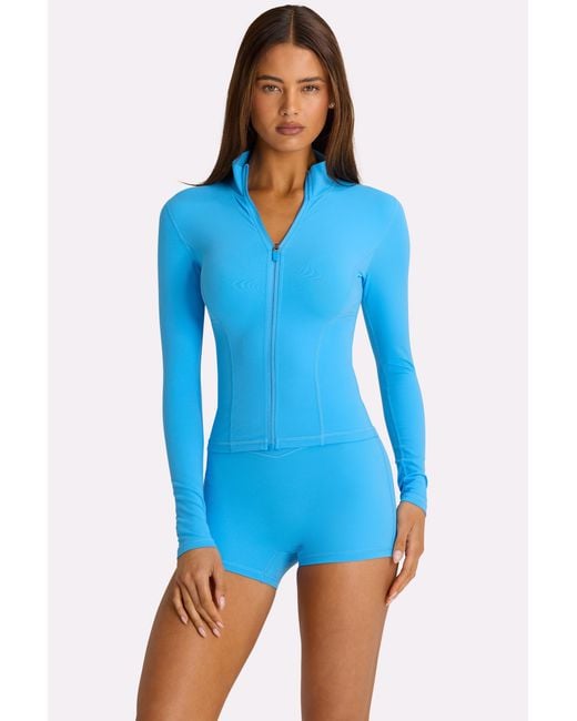 BO+TEE Blue Soft Active Zip-Up Jacket