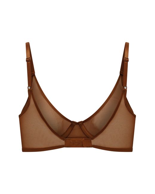 Oh Polly Brown Soft Mesh Single Layer Underwired Bra