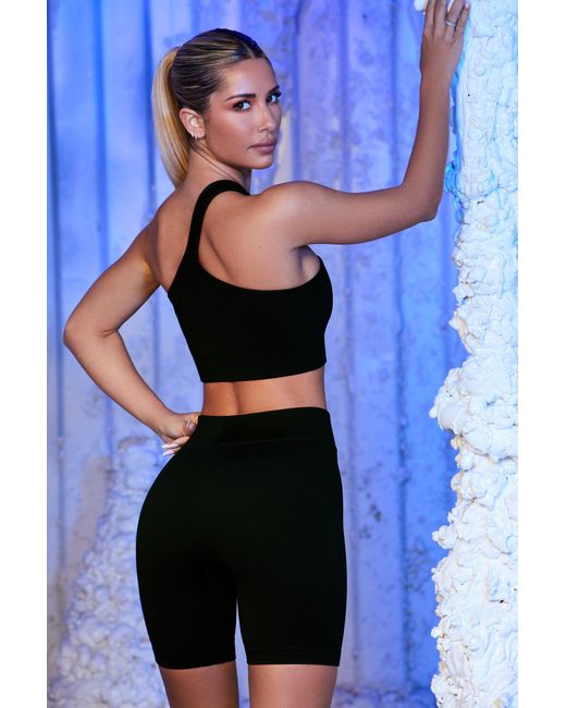 BO+TEE Black Ribbed Biker Shorts