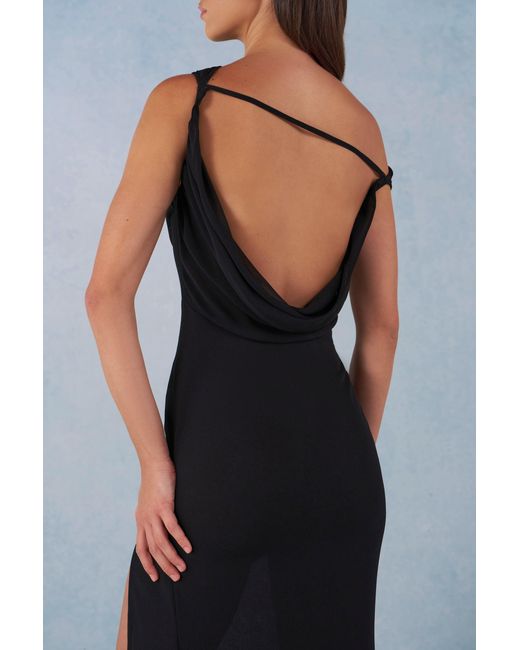 Oh Polly Black One-Shoulder Maxi Dress