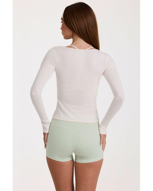 BO+TEE White Buttercloud Tie-Front Top