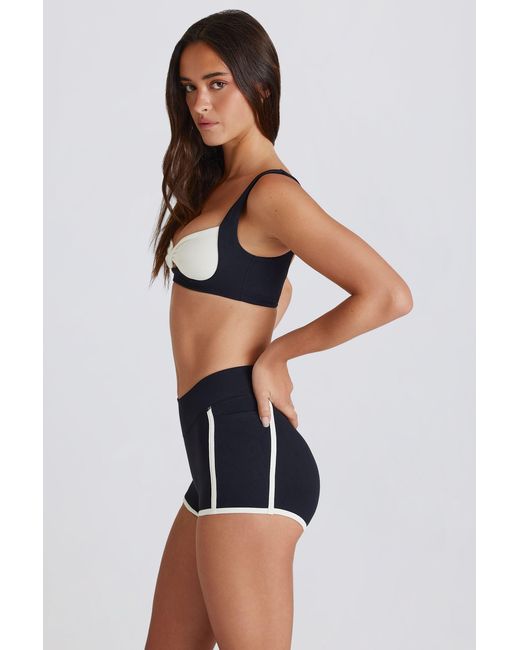 BO+TEE Black Soft Active Contrast Mini Shorts