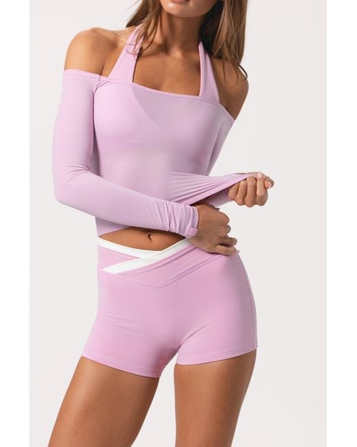 BO+TEE Pink Soft Jersey Off-Shoulder Top