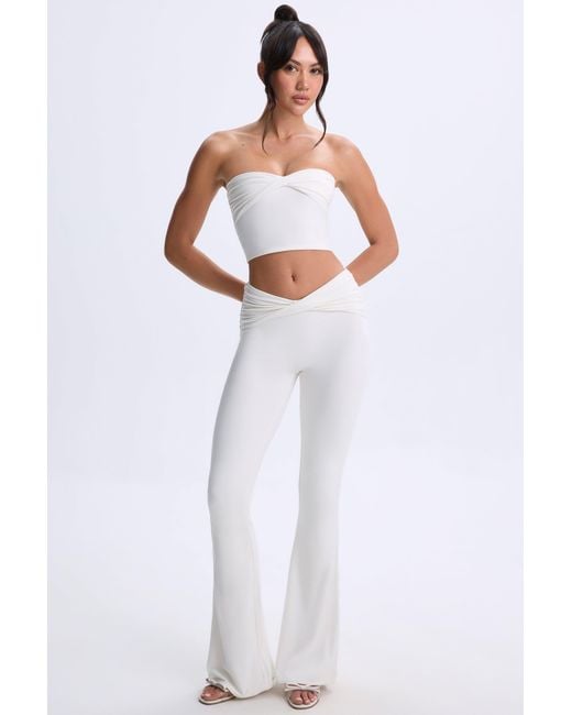Oh Polly White Modal Twist-Front Bandeau Top