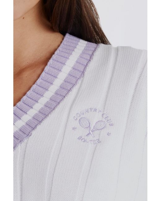 BO+TEE White Cable Knit Cotton Cropped Jumper