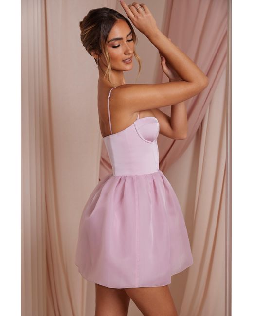 Oh Polly Pink Tulle Skirt Corset Mini Dress