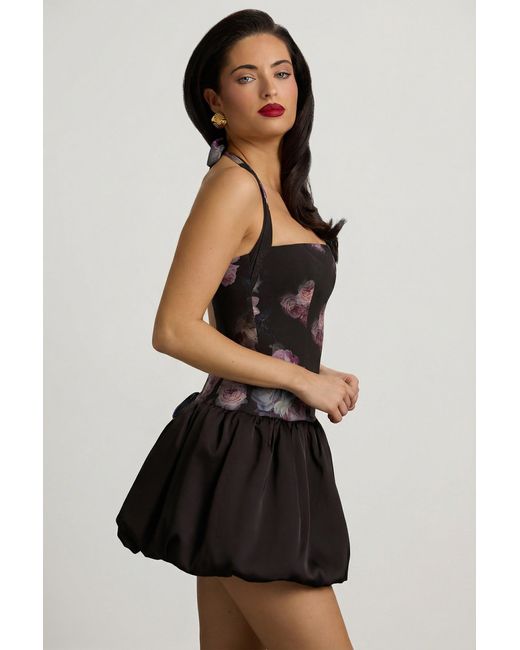 Oh Polly Multicolor Halterneck Lace-Up Bubble Hem Mini Dress
