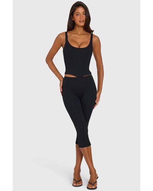 Oh Polly Black Ponte Capri Leggings