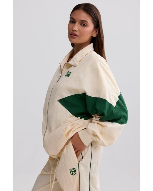 BO+TEE Natural Oversized Colourblock Track Jacket